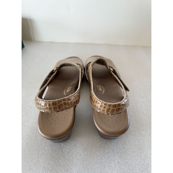 NEW SAS Suntimer-C Beige Croc Leather Tripad Comfort Sandals Sz 10.5N - Picture 5 of 8